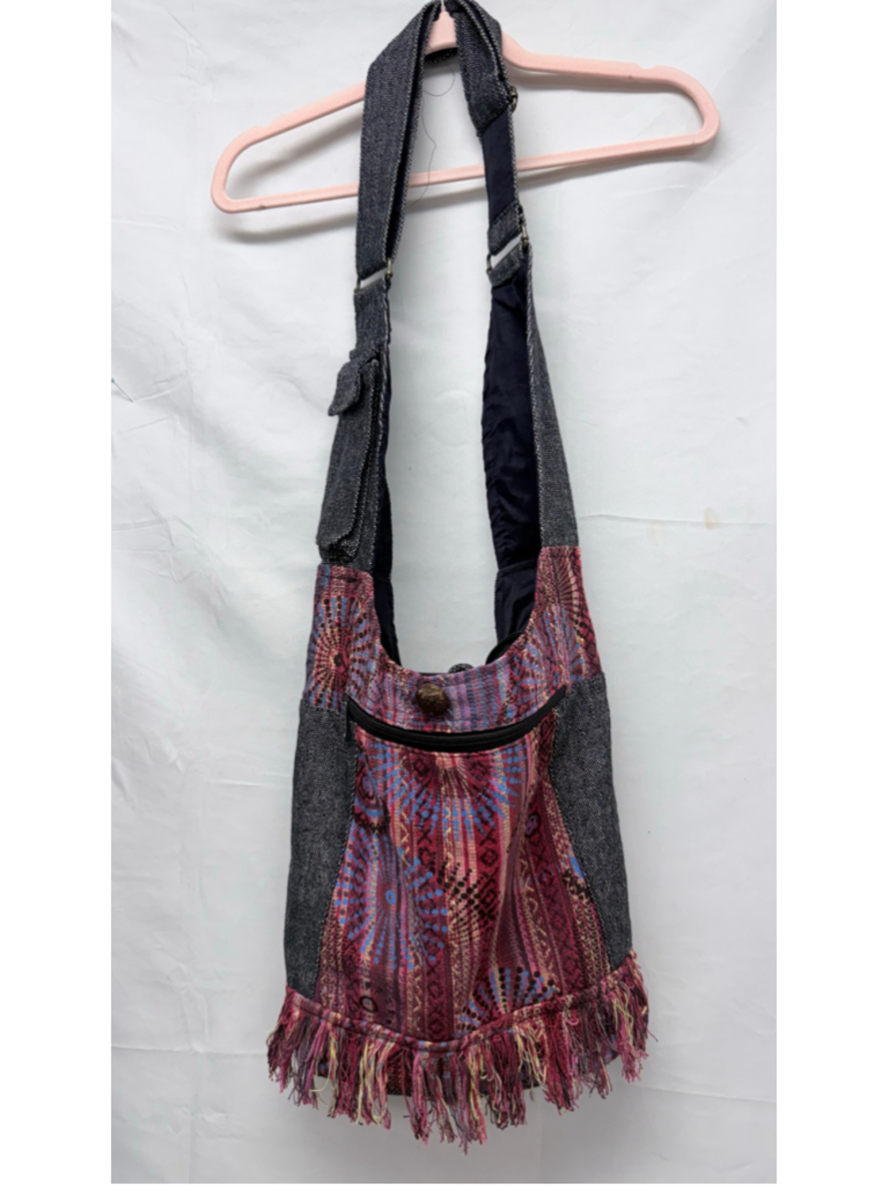 Women's Bohemian The Collection Royal Crossbody Bag Red Black